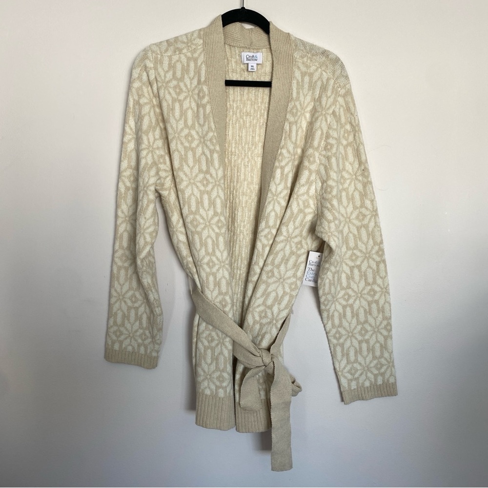 NWT Croft & Barrow Snowflake Patterned Belted Cardigan - Picture 1 of 2